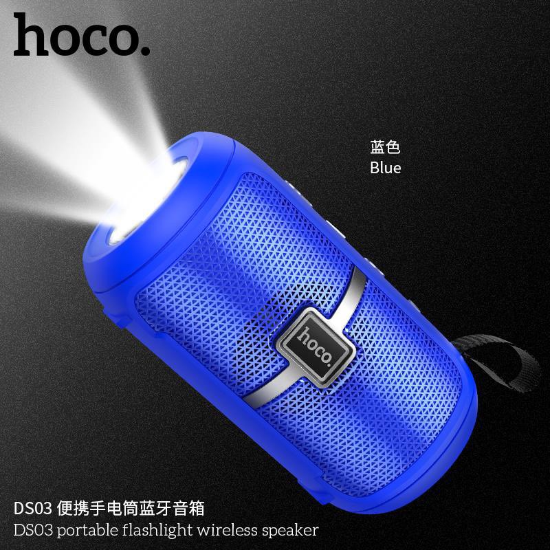 Loa bluetooth không dây mini nghe nhạc từ 5/7 tiếng nghe liên tục kiêm đèn pin Hoco DS03 chính hãng