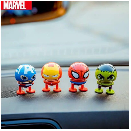 Búp bê biểu cảm đầu lắc phong cách Avengers Đồ chơi mô hình người nhện spider man trang trí xe hơi ô tô