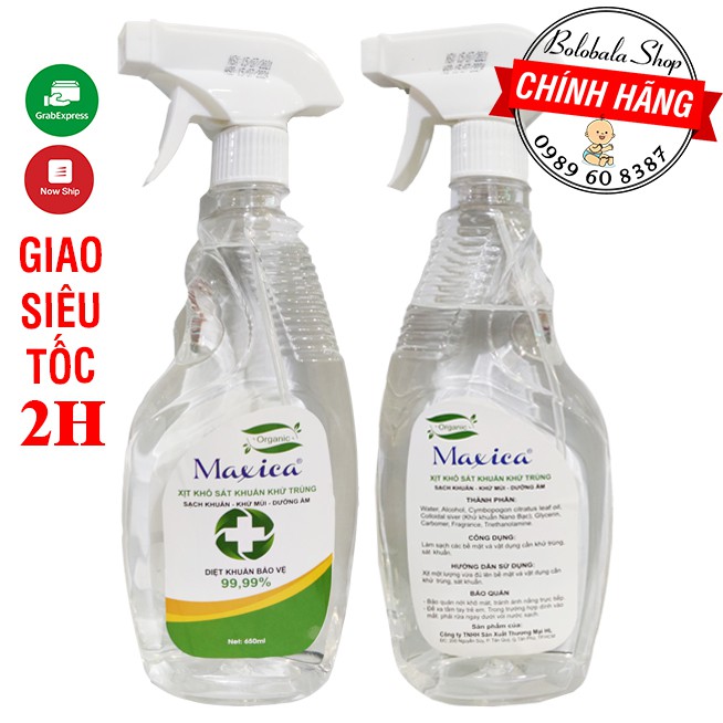 Xịt khuẩn MAXICA làm sạch và diệt khuẩn trên mọi bề mặt chai 500ml/ 1L