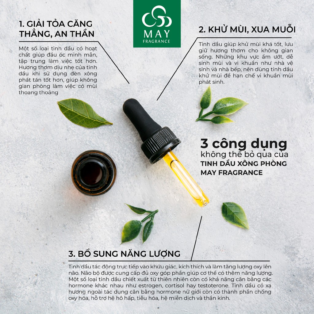 Tinh dầu Sả chanh thiên nhiên thơm phòng May Fragrance lọ 10 ml | Có kiểm nghiệm GC - MS | BigBuy360 - bigbuy360.vn