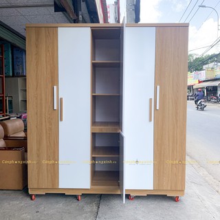 Tủ quần áo, tủ áo 5 cánh mở, có ngăn hộc để đồ đa năng, gỗ cn MDF, CPX-T24