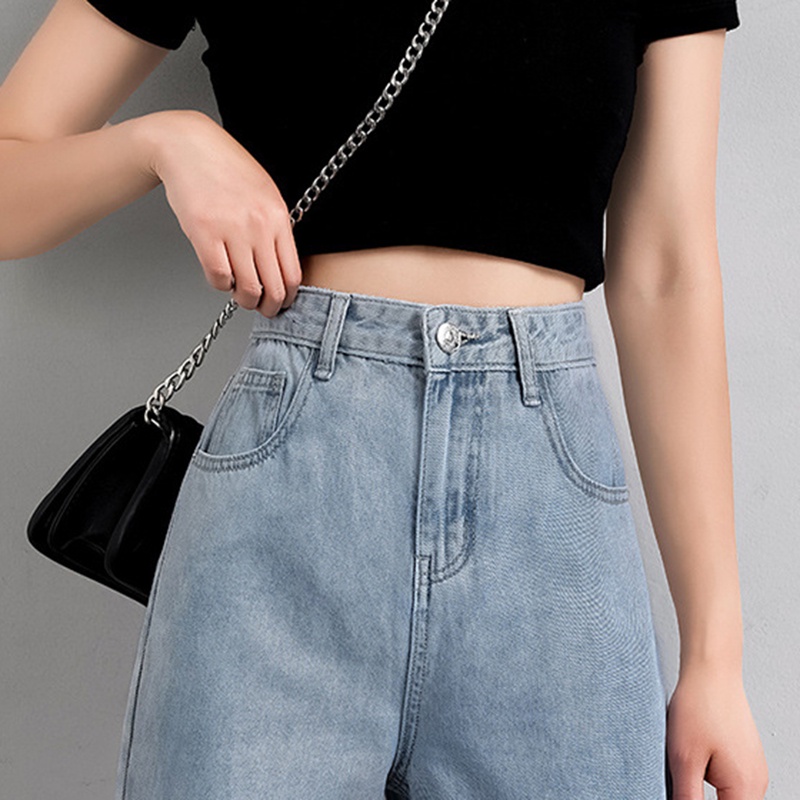 Quần jean IELGY lưng cao form rộng ống suông trẻ trung cho nữ