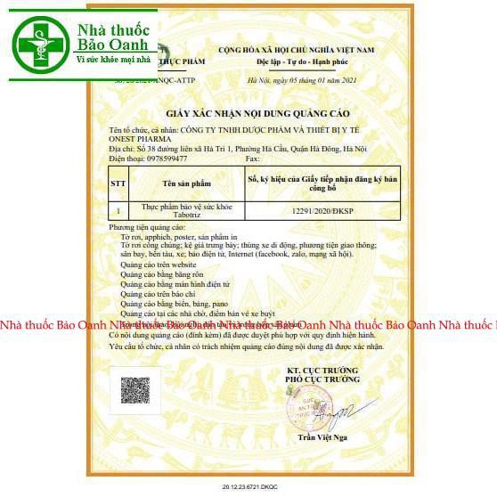 Chất xơ Tabotriz dùng được an toàn cho bà bầu, trẻ em trên 6 tháng- cho người bị trĩ, táo bón- hộp 20 gói | Thế Giới Skin Care