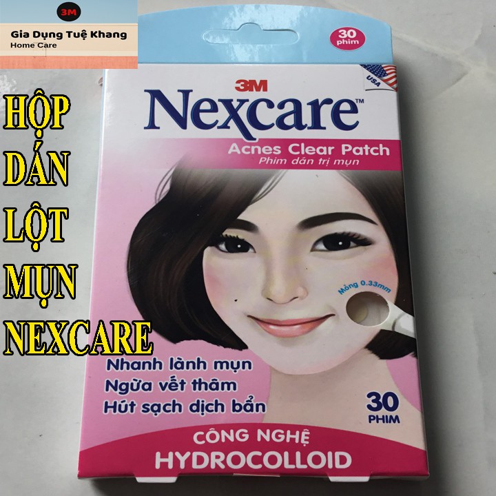 Miếng dán mụn Nexcare hộp 30 miếng - 3M Thương Hiệu của Mỹ, miengdanmun