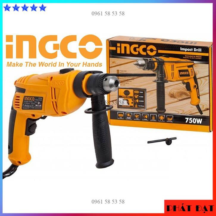 [CHÍNH HÃNG] INGCO Máy khoan búa 13mm 750W Impact Drill ID7508E (TĐSG)