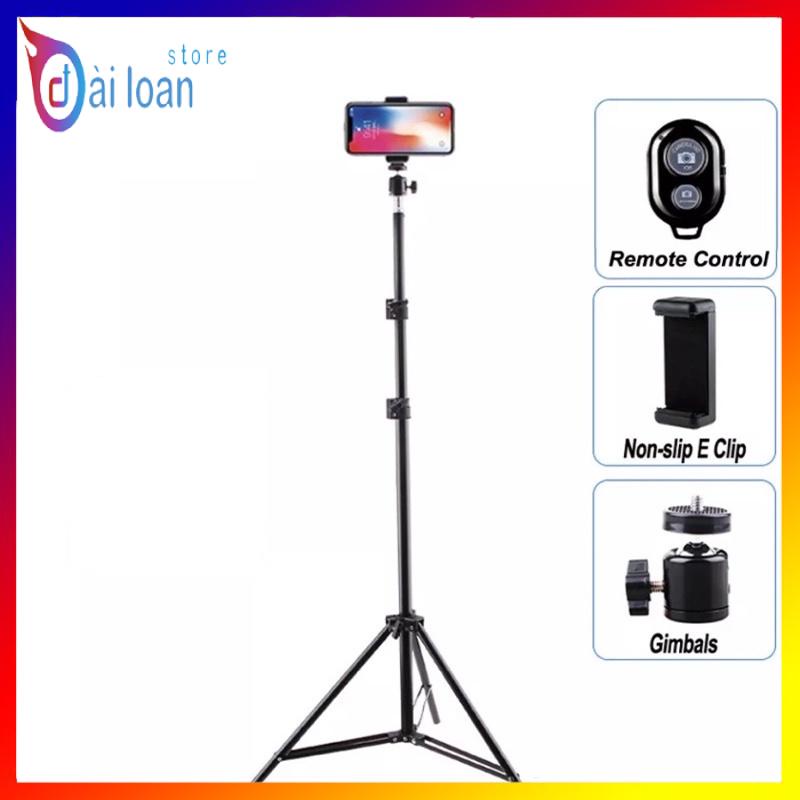 Bộ livestream, chân tripod tự sướng, quay titok dùng cho điện thoại và máy ảnh có remote bluetooth, đầu kẹp xoay 360 độ
