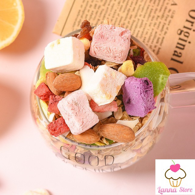 Ngũ cốc sữa chua mix hạt, hoa quả MEIZHOUSHIKE YOGURT, NUTS OATMEAL gói 400g - Đài Loan