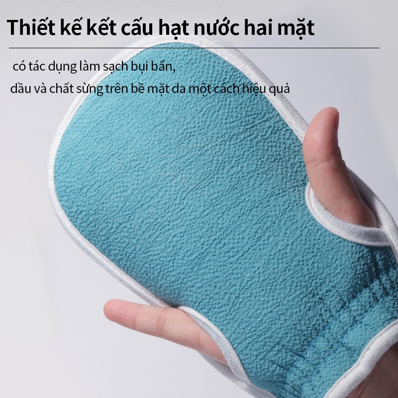 Set 3 Dụng Cụ Tắm Prime Blue Gồm Bông Tắm + Găng Tay Kỳ Ghét Mạnh + Khăn Chà Lưng