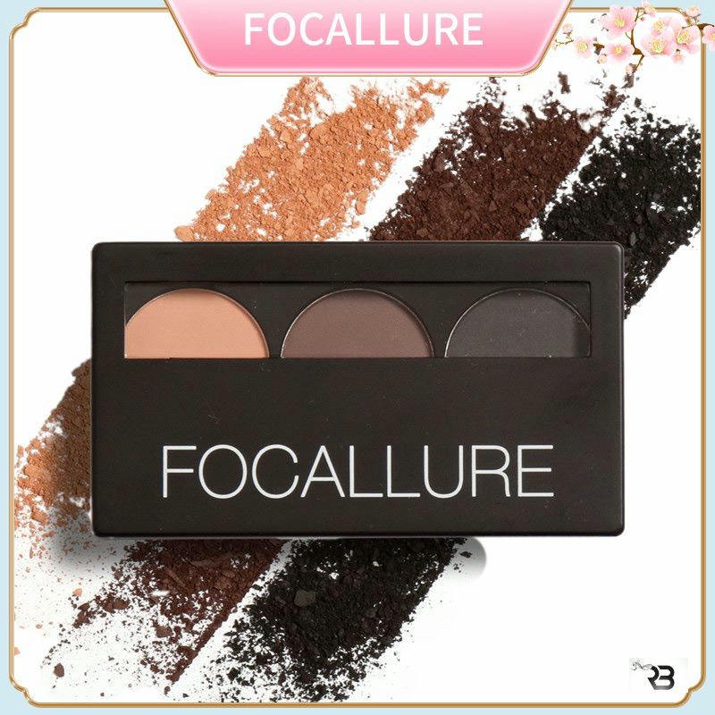 FA04 Bảng phấn FOCALLURE trang điểm lông mày 3 màu kèm cọ 53g