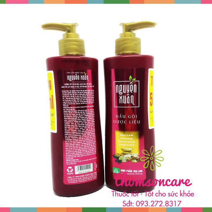 Dầu gội giảm gầu dược liệu Nguyên Xuân, hết gàu, giảm ngứa - có vòi - chiết xuất thảo dược | BigBuy360 - bigbuy360.vn