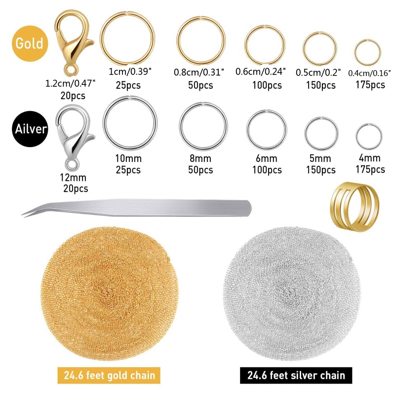 Vòng cổ 24.6Mm Kèm Nhẫn Nhảy 3mm Thời Trang Sang Trọng