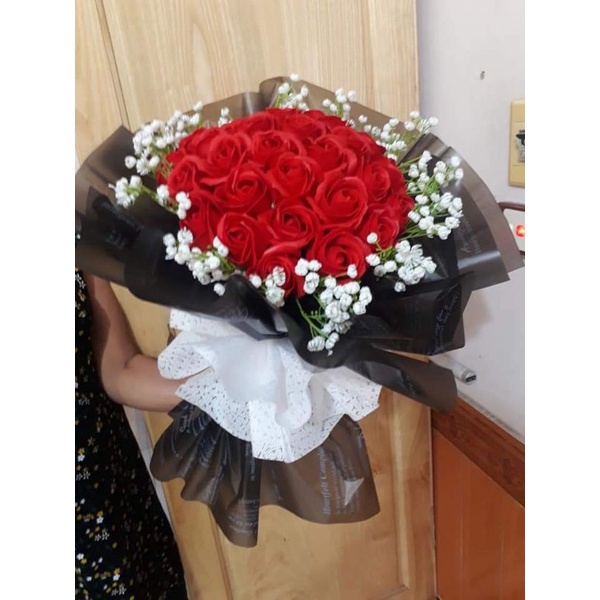 Bó 30 bông hoa sáp điểm bi