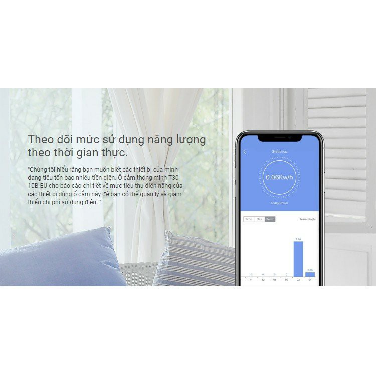 Ổ Cắm Điện Thông Minh EZVIZ T30 dùng trên Smartphone đo và đọc điện năng tiêu thụ chính hãng - Bảo hành 24 Tháng