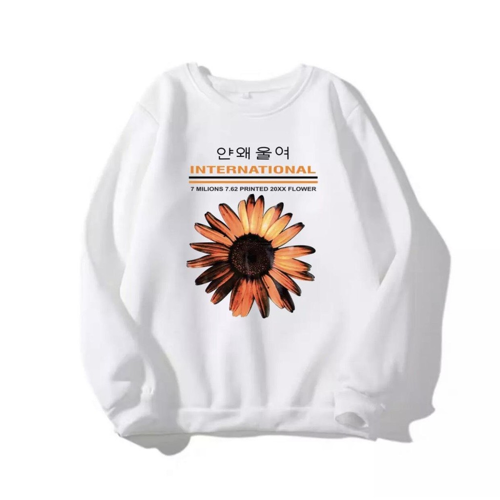 Áo sweater nỉ unisex form rộng SunFlower, thời trang thu đông ulzzang hoa hướng dương