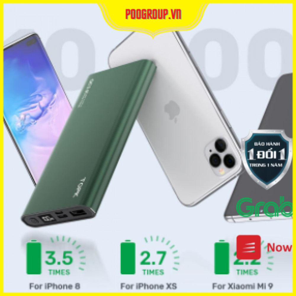 [Chính hãng,sạc nhanh 18w] Sạc dự phòng Out Type-C TOPK 10.000 mAh I1006P