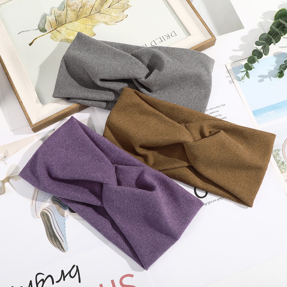 Băng Đô Dệt Kim Màu Trơn Mềm Mại Phong Cách Vintage Thời Trang Cho Nữ