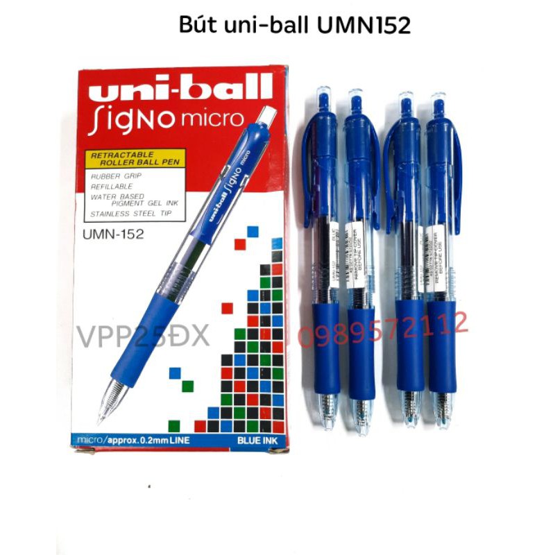 Bút uni-ball signo UMN-152-bi nước bấm ngòi 0.5mm.