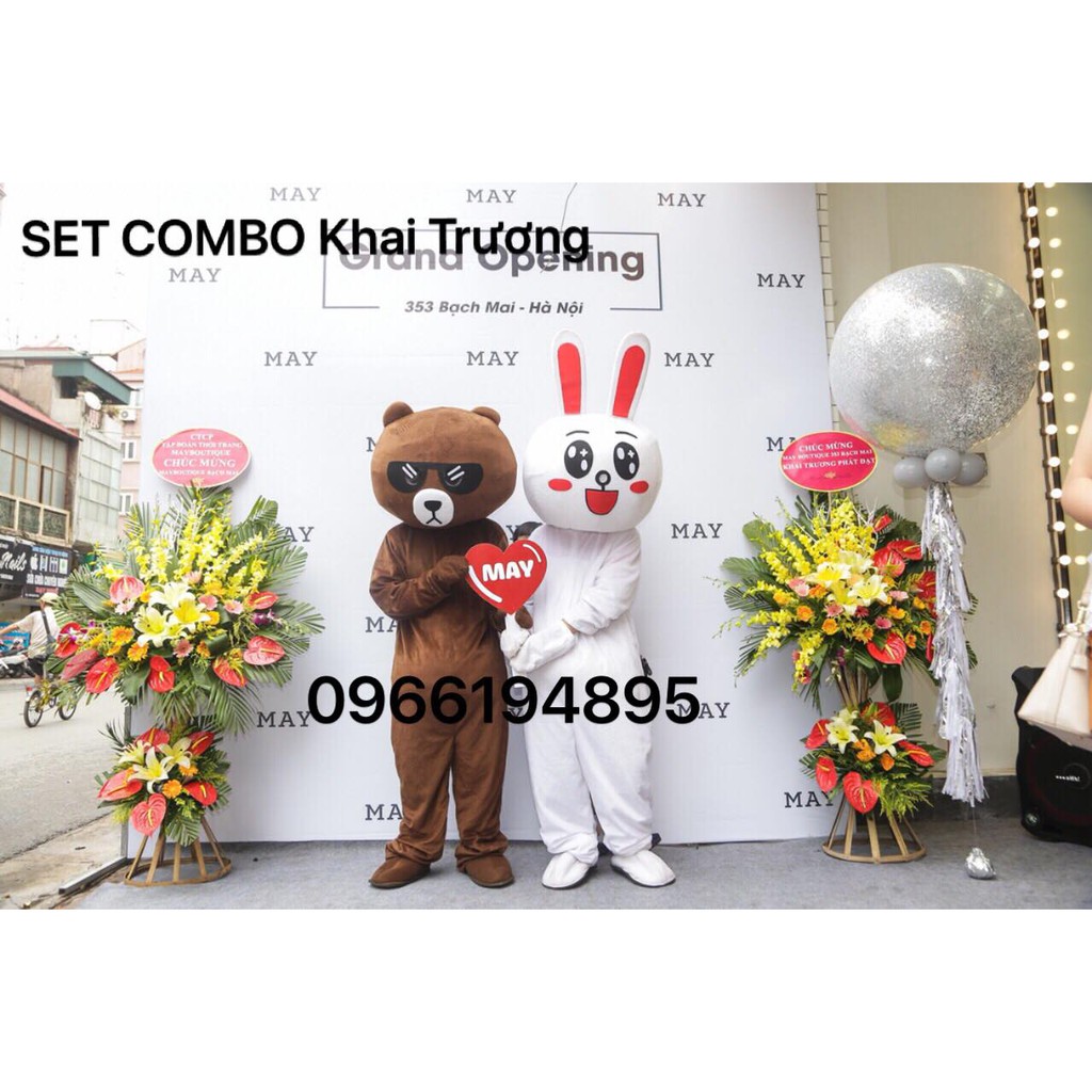 Trang Phục Mascot Gấu Nâu Brown và Thỏ Cony