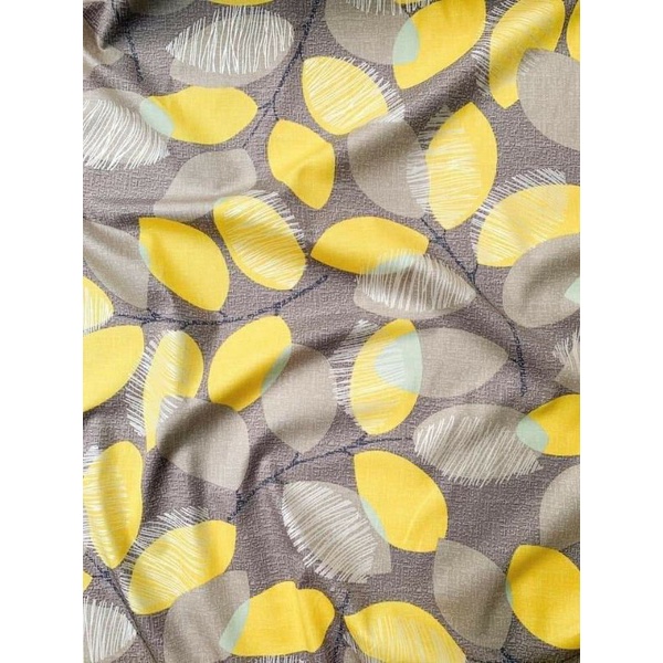 vải cotton lụa Hàn Quốc nhập khẩu - chanh vàng đầy lộc