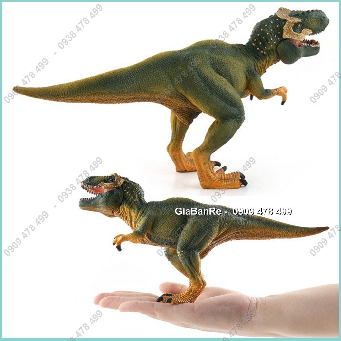 MÔ HÌNH KHỦNG LONG BẠO CHÚA T-REX - XANH LÁ CÓ KHỚP MIỆNG - 23CM - 7333.3