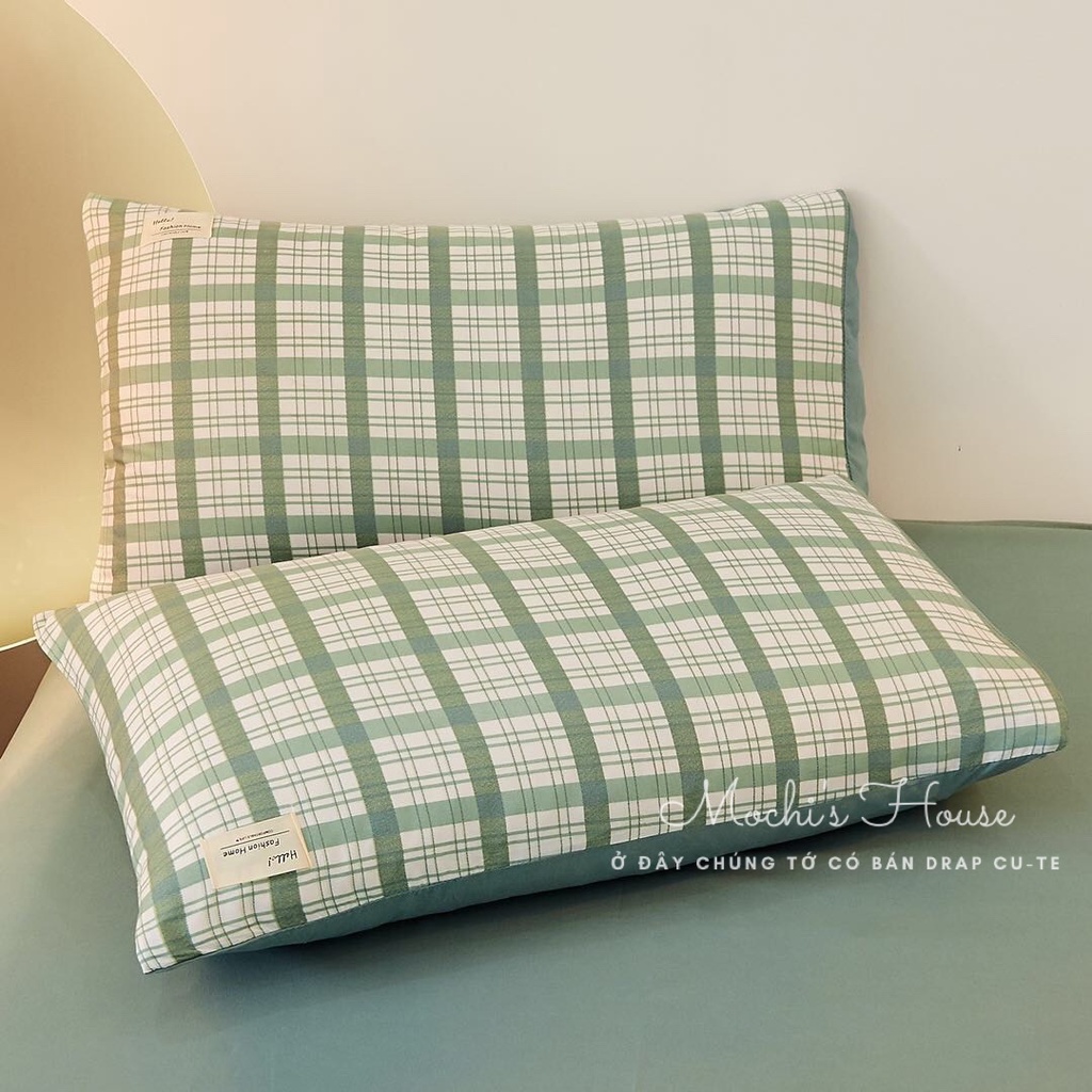 VỎ GỐI NẰM COTTON TICI KẺ MOCHI.HOUSE, VẢI MỀM MỊN, ĐƯỢC CHỌN MÀU