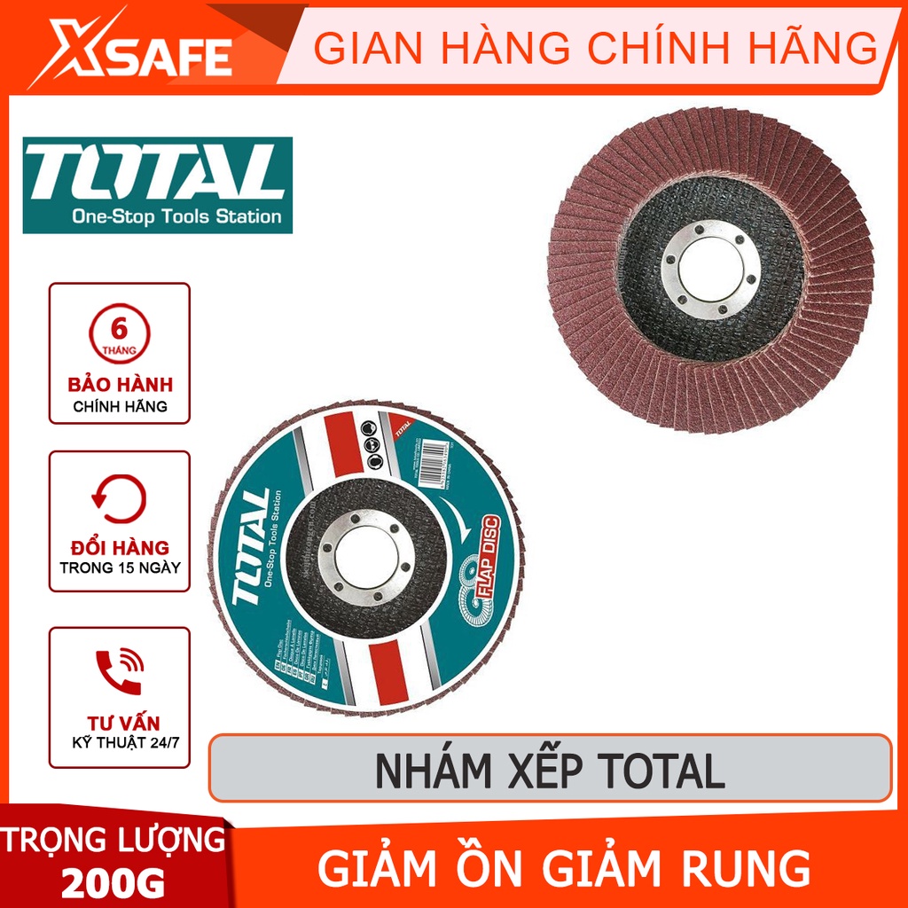 Đĩa nhám xếp TOTAL kích thước 115*22mm,P40-P60-P80, tích hợp thép cao cấp, thép, gang và thép miếng - [XSAFE]