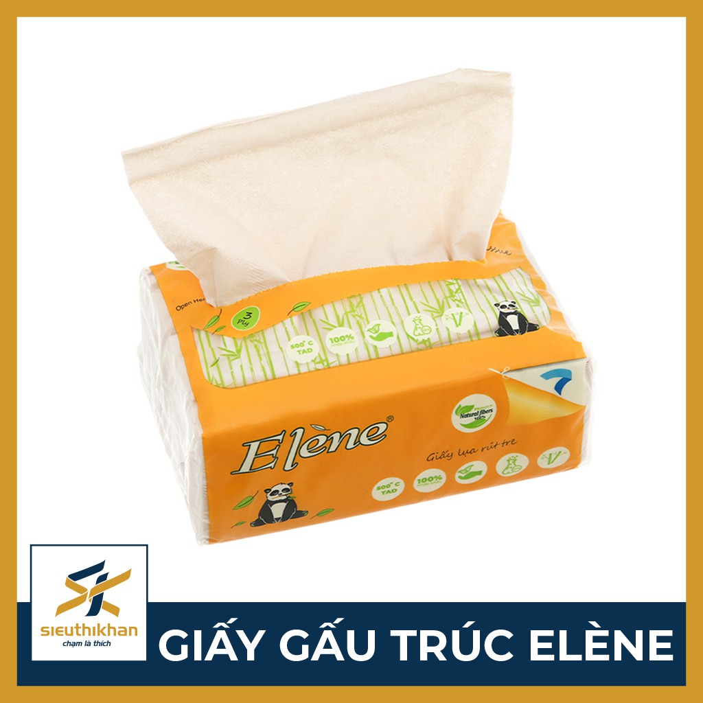 Giấy ăn gấu trúc elene chính hãng - Giấy dai, mềm, mịn, không bụi giấy