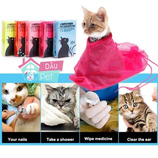 Túi lưới đa nặng giúp tắm, cắt mòng, vệ sinh tai cho mèo