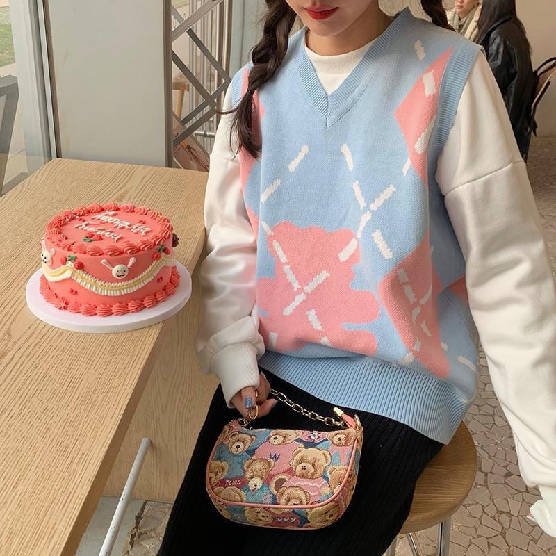 Áo Sweater Không Tay Dáng Rộng Thiết Kế Mới Thời Trang Mùa Xuân Thu Theo Phong Cách Hàn Quốc Cho Nữ