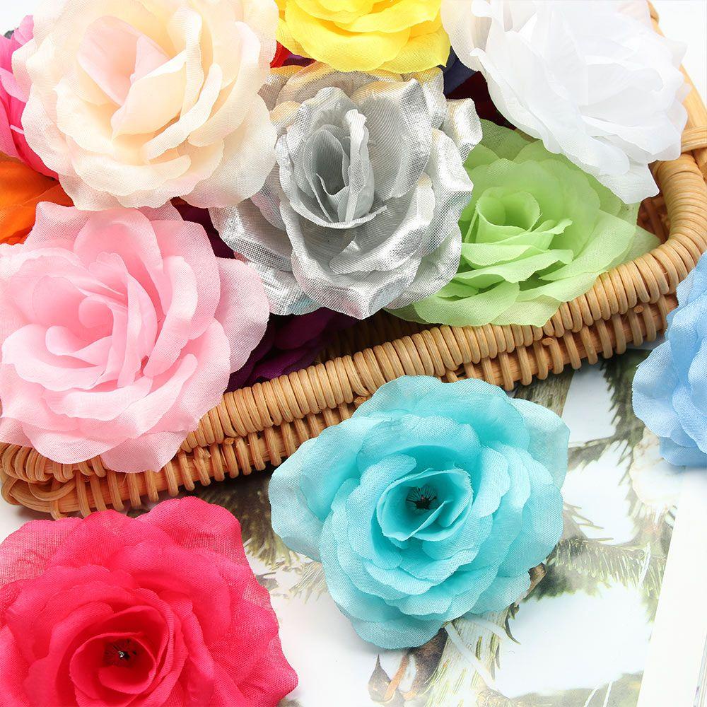 KUNHEV Set 5 Bông Hoa Hồng 3D 10cm Trang Trí Thủ Công