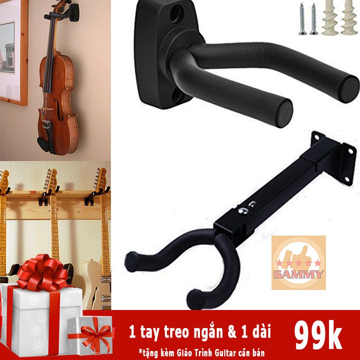 GIÁ TREO ĐÀN GUITAR UKULELE GẮN TƯỜNG - MÓC TREO ĐÀN GUITAR - TÙY CHỈNH LỚN NHỎ - XOAY ĐƯỢC 180