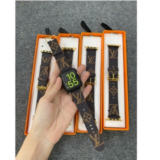 DÂY DA APPLE WATCH SERI 1/2/3/4/5 CHẤT DA HOẠ TIẾT LV CỰC ĐẸP