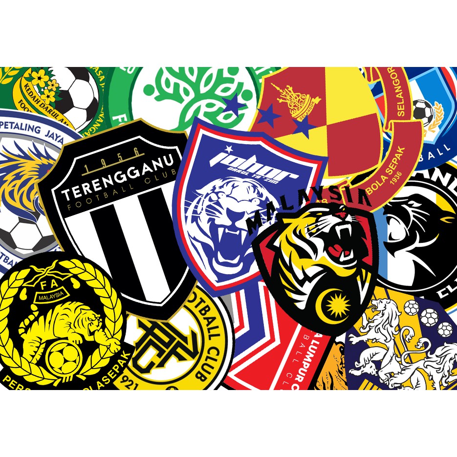 Bộ 15 Sticker hình dán decal Malaysia Super League, hình dán laptop, hình dán pvc chống nước