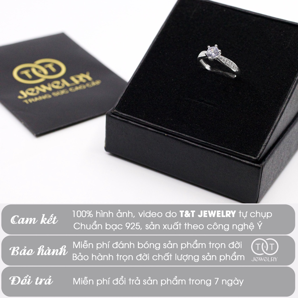 Nhẫn Bạc Nữ 6 Chấu s925 T&amp;T Jewelry cao cấp NN024