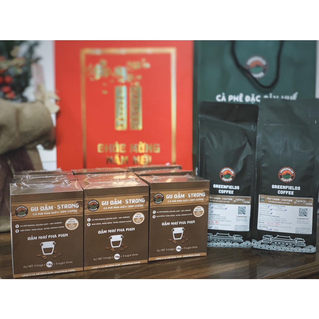 Cà phê phin giấy/cà phê túi lọc gu đậm Greenfields Coffee (hộp 5 gói) | BigBuy360 - bigbuy360.vn