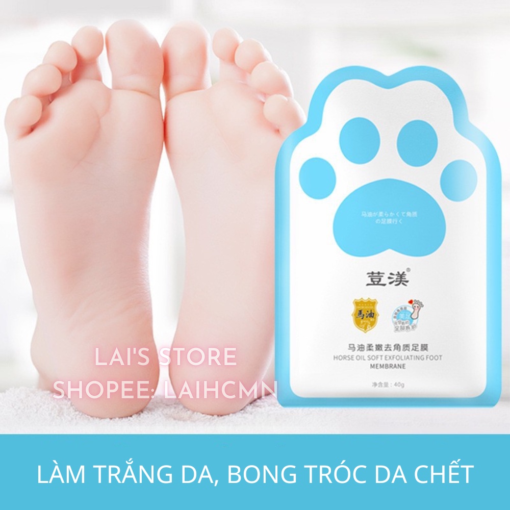 Mặt Nạ Chân Lột Da Chết (1 Cặp) Ủ Chân Chiết Xuất Dầu Ngựa Giúp Tẩy Tế Bào Chết, Trắng Da, Cải Thiện Nứt Nẻ Gót Chân