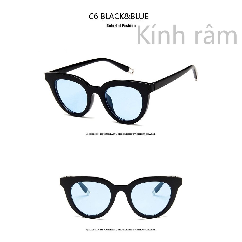 Kính mát mắt mèo nữ tráng gương phong cách retro