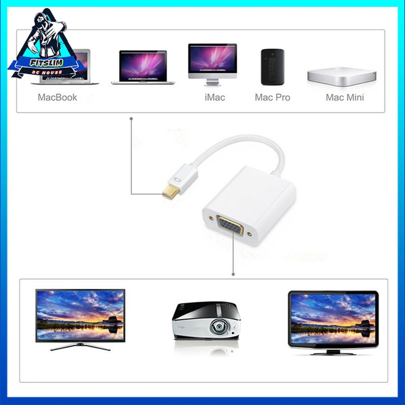 Đối với Macbook Airpro Cổng hiển thị Thunderbolt Mini Dp To Vga Cable Adapter 1080P