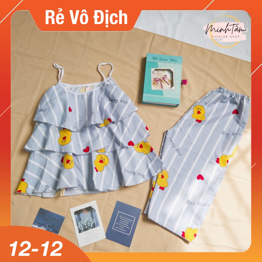 [Rẻ Vô Địch] Set Đồ Bộ Nữ Mặc Nhà Áo 2 Dây Quần Lửng Siêu Hot Kèm Video Và Ảnh Thật | BigBuy360 - bigbuy360.vn