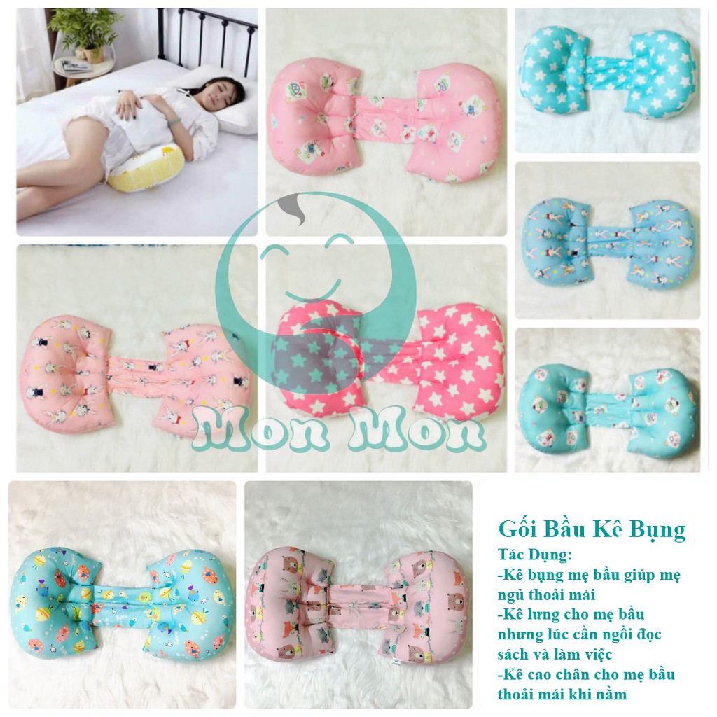 Gối Bầu Cao Cấp MonMon Tặng vòng Dâu Tằm Cho bé( Loại Lớn)