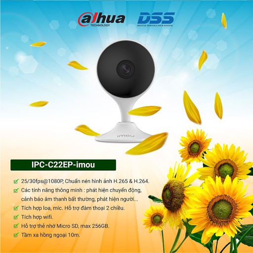 {KÈM THẺ NHỚ}Camera IP Wifi 2M IMOU C22EP - A22EP Còi Hú Báo Động [DAHUA]-Sản phẩm chính hãng