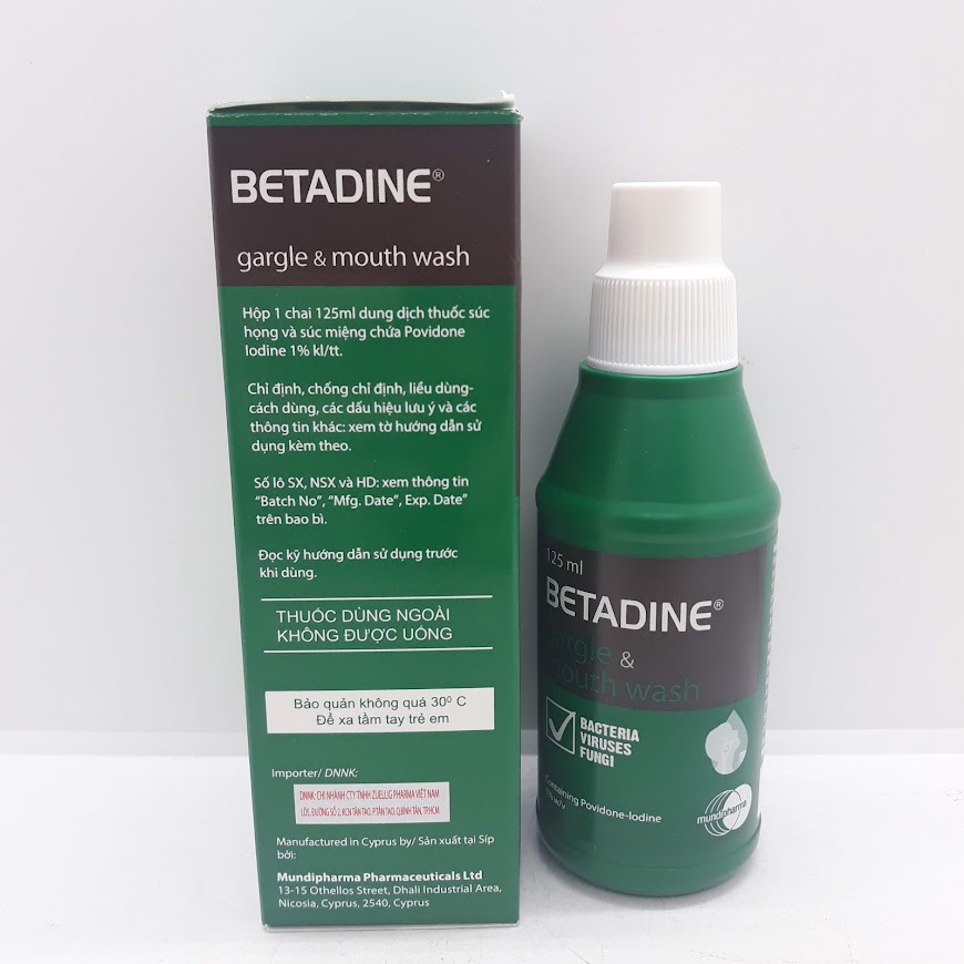 BETADINE Gargle &amp; Mouth Wash 125ml - Nước súc miệng