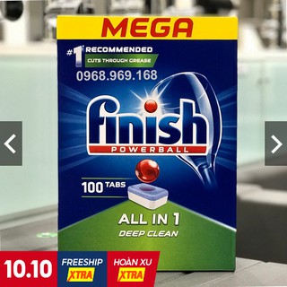 Viên rửa bát Finish All-in-1 loại 100 viên - 16gam/ viên (NK Đức )