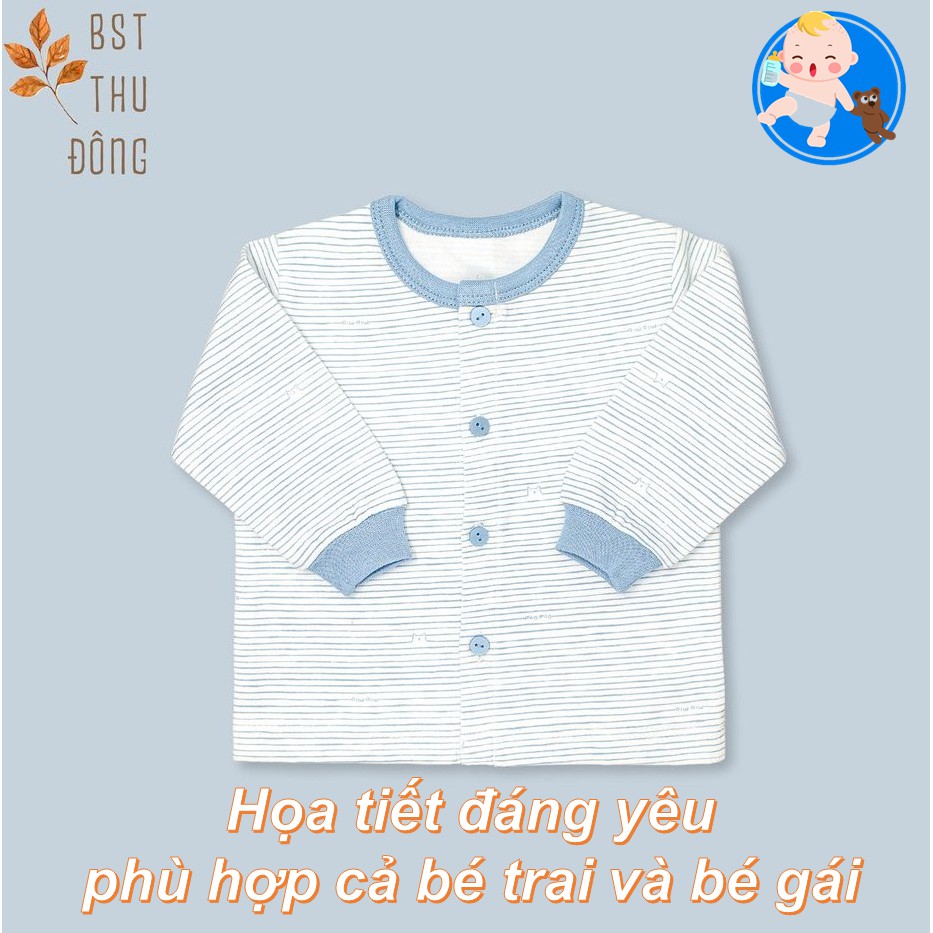 [MIO mỏng mát] Áo Dài Tay Cài Giữa 100% Cotton Mềm Mịn MIOMIO (0m-24m) form rộng