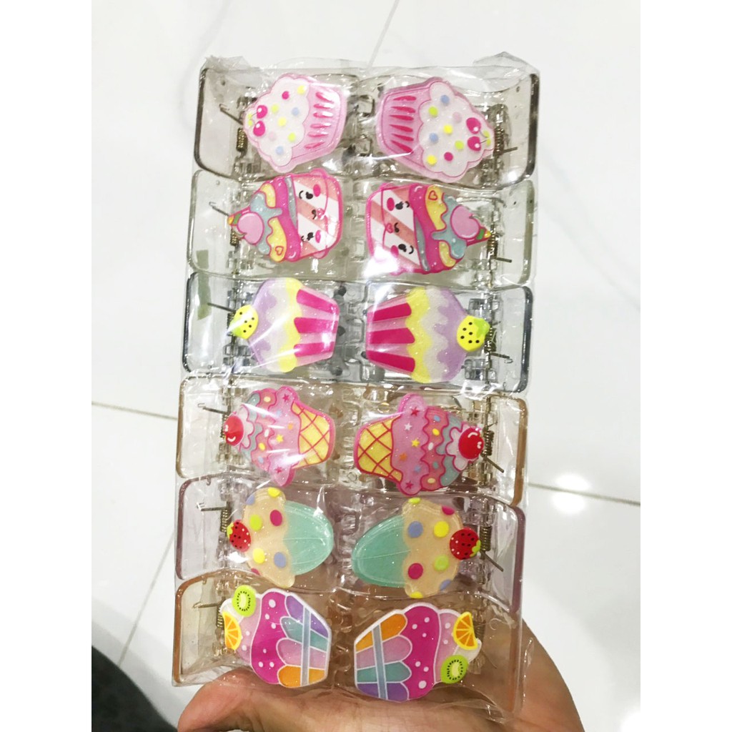 Kẹp tóc càng cua nhiều kiểu: bánh kem, trái cây, hoạt hình cực dễ thương - Phụ kiện Brendo