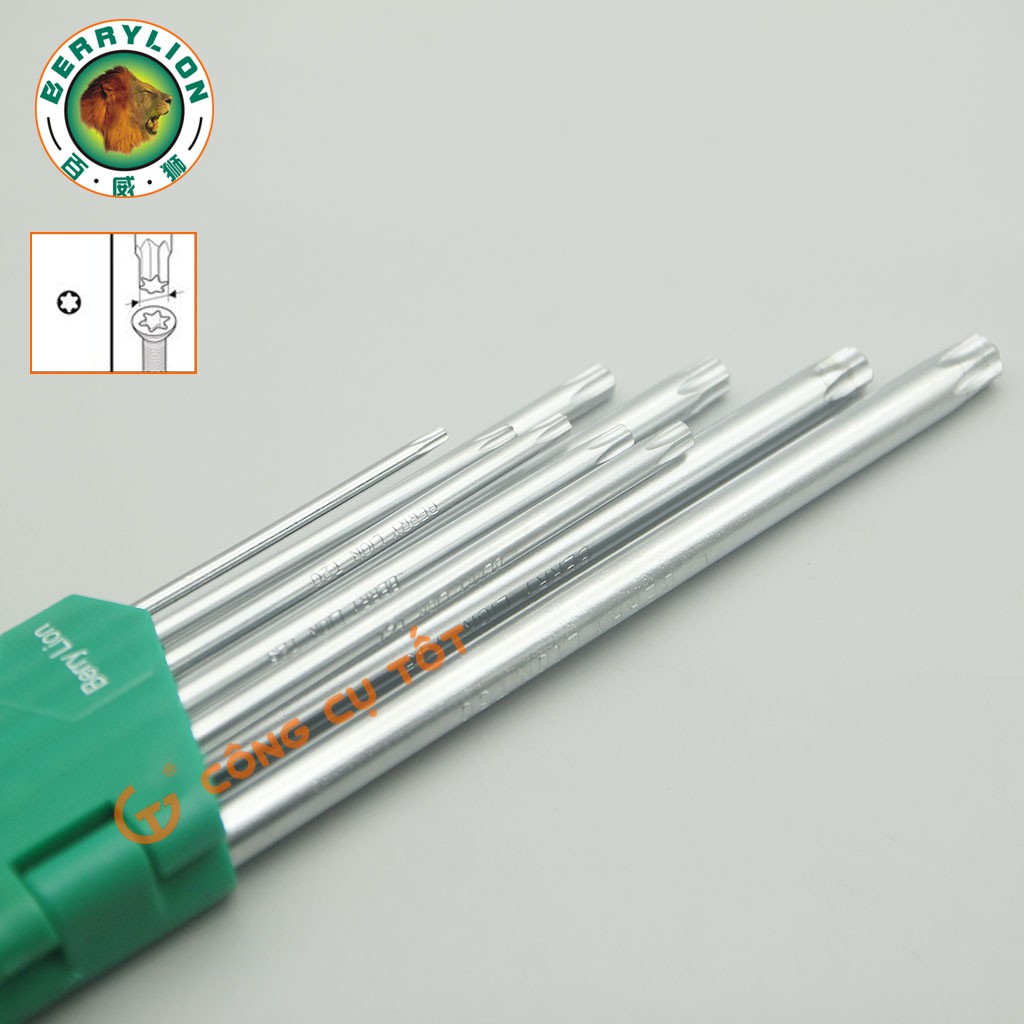 Bộ lục giác 9 cây đầu bông T10 - T50 cây chữ L Berrylion 22mm