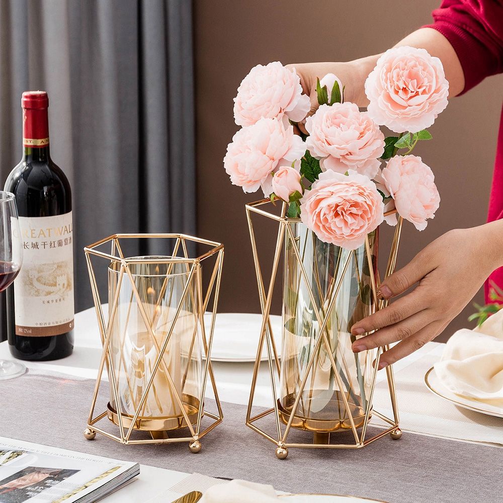 Giá Đỡ Nến Bằng Thủy Tinh Phong Cách Hiện Đại Dùng Trang Trí Bàn Tiệc Cưới