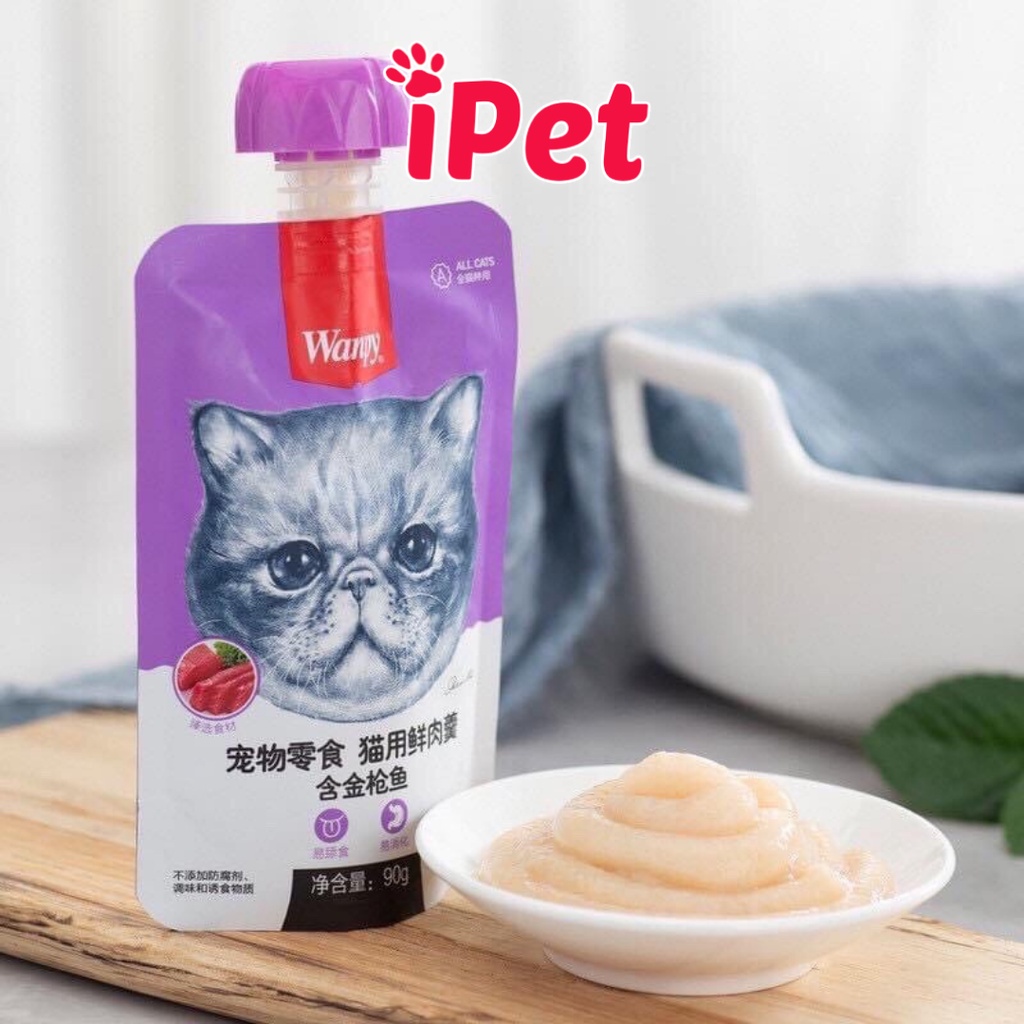 Súp thưởng WANPY nắp vặn 90g - Pate dạng soup cho mèo - iPet Shop
