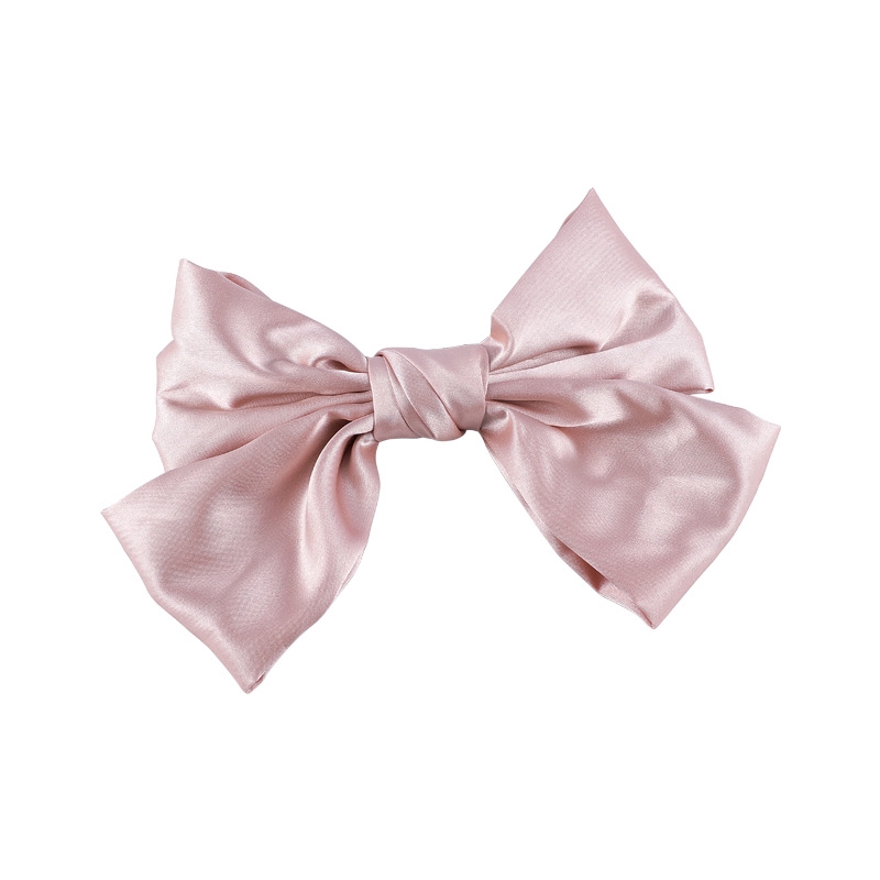 Kẹp Tóc Nơ Vải Satin Màu Trắng Sữa Thời Trang Hàn Quốc Dành Cho Nữ