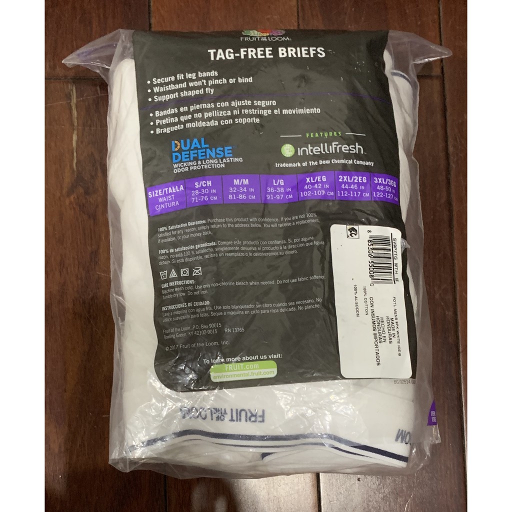 Bộ 9 quần lót nam trắng Fruit of the Loom Men's Tag-free Full Cut Briefs (Mỹ)